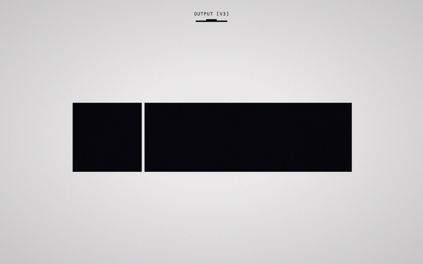 Two black rectangular blocks side by side on a plain light gray background